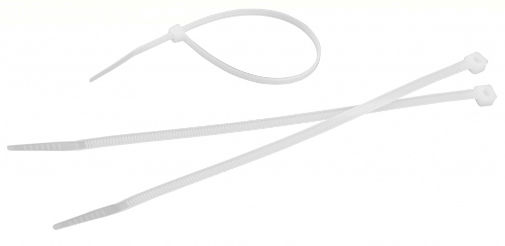 Colier din nailon pentru cabluri 2,5x140 mm alb, 100 buc